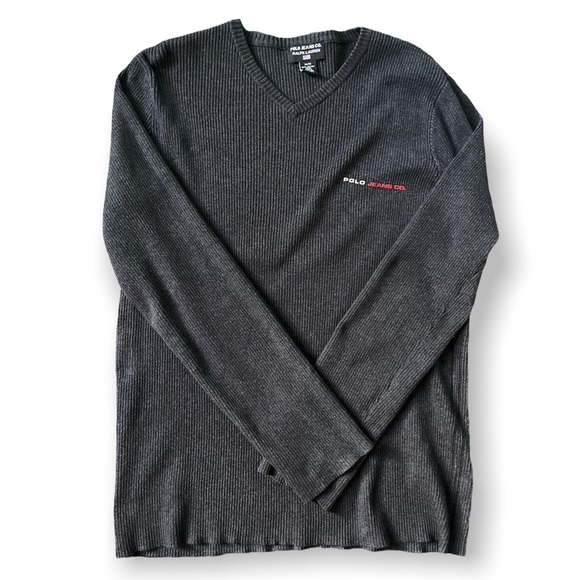 Vintage Medium Grey Polo Jeans / Ralph Lauren Crewneck - Picture 1 of 3